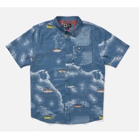 Shirt S/Sleeve Flagship Uv Button Up Channel Blue