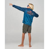 Mad Hueys Boys Sunshirt Send It Youth Fishing Teal