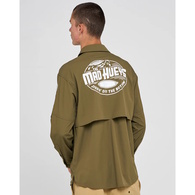 Mad Hueys Sunshirt Upf50+ Jiggin Off The Bottom Khaki