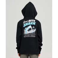 Mad Hueys Boys Fleece Great Bite Shark Hooded Black