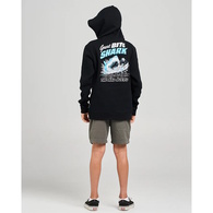 Mad Hueys Boys Fleece Great Bite Shark Hooded Black