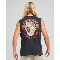 Mad Hueys Muscle Tee Shark Tins Washed Black