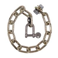 Trailer Safety Chain Set 1 x 8mm 14 Link w/ NU-D SS Shackle/ 2500kg 