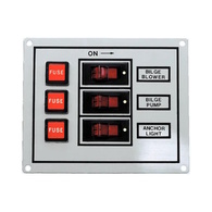 Aluminium Fused Illuminated 3 Switch Panel Vertical