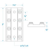 Terminal Block 4 Way - 30 Amp Brass