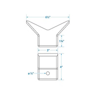 Synthetic Rubber Trailer Bow Stop/Snub V Block Swivel Bolt Mt 75Mm