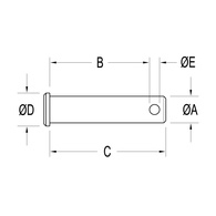 Clevis Pin Stainless Steel 12.7Mm X 31.9Mm