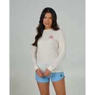Salty Crew Womens Fish Finder Sun Shirt-Off White