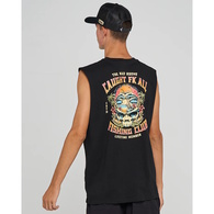 Caught Fk All Skull  Muscle-Black