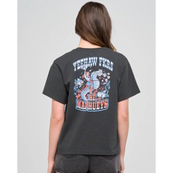 Yee Haw Seahorse  Womens Ss Tee-Vintage Black