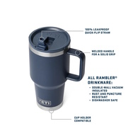 Yeti Rambler R30 Travel Mug With Lid/Straw 30Oz - Navy