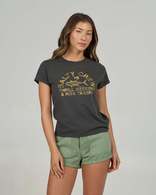 WOMENS TEE STAMPED MODERN CHARCOAL