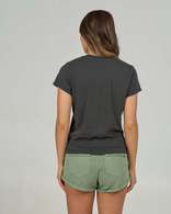 Womens Tee Stamped Modern Charcoal