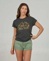 Womens Tee Stamped Modern Charcoal