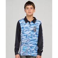 Rope Skull Anchor Youth Upf50+ Jersey Steel Blue