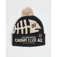 CAUGHT FK ALL JAW RELAXED BEANIE VINTAGE BLACK