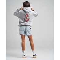 Mermaid Anchor Womens Hooded Pullover Grey Marle
