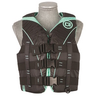 3-Belt Nylon Pro Womens Sports Pfd Life Vest Black /Aqua