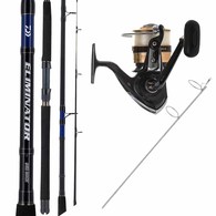 Sweepfire 5000/ Eliminator Ii 962 Rock Spin Rod Combo W/Rock Spike