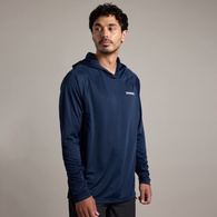 Sunshirt Gyotaku Ls Hooded Tech Marlin Tail Navy