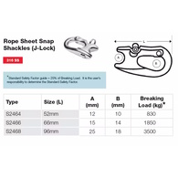 52Mm 316Ss Rope Sheet Snap Shackle