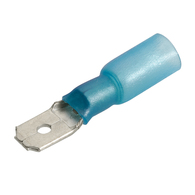 Blue Male Heat Shrink Blade Terminal 2.5-3.0mm Wire - 20-Pk