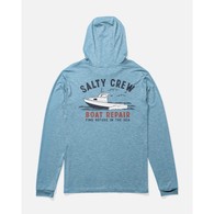 Boat Repair Boys Hood Sunshirt  Blue Heather