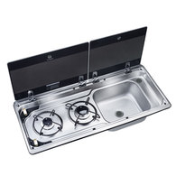 2 Burner Stove/Hob w/Glass Lid plus Sink/Tap