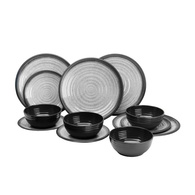 DINNER SET - GRANITE GREY - 12 PIECE SET