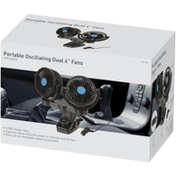 12V Dual 4" Fans With Clamp Mount