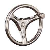 3-Spoke Rocolo Stainless Steering Wheel W/Knob 13.7" (350mm) 