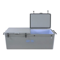 Long Ice Box Split Lids 260 Litre Grey 