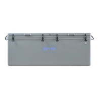 Long Ice Box Split Lids 260 Litre Grey 