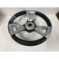 Italia Sport Brushed Black Alloy Steering Wheel 13.8" - Shop Soiled 