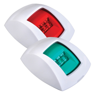 9-33 volt Port & Starboard Led Lamp Set - White (Coloured Lens)