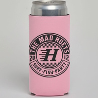 Checker Hueys Slim Stubby Cooler Dusty Pink