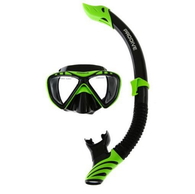 Sport Silicone Mask / Snorkel Set - Green / Black