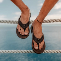 Leather Offshore Men's Jandals - Dark Brown