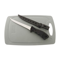 Cutting Board And Knife Set Tpr Handle Black