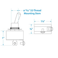 Seachoice 2-Position Boat Toggle Switch Off/On 25A