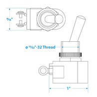 Seachoice Heavy Duty Toggle Switch On/Off 2 Terminal