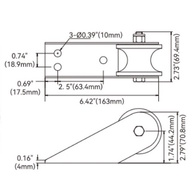 Stainless Bow Roller 163 X 50Mm 316 Grade