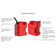 Deluxe Petrol Jerry Can Thick Wall- W/Auto Shut Off + 2-Handle 5L