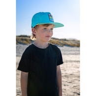 Pastel Pop Kids Flat Peak Cap Marlin Turquoise