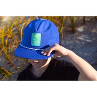 Pastel Pop Kids Flat Peak Cap Fish On Navy
