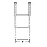 Stainless 3 Step Telescopic Boarding Ladder 320Mm Wide