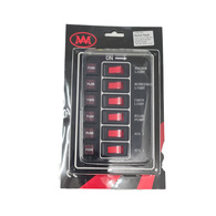 Aluminium Illuminated 6 Switch Panel Vertical- Black