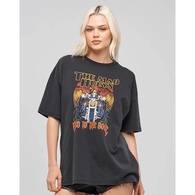 Bad To The Bone Women's Oversized Tee - Washed Black