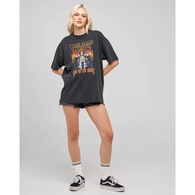 Bad To The Bone Women's Oversized Tee - Washed Black