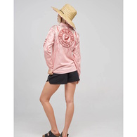 Checker Hueys Women's Upf 50 Fishing Jersey - Pink Camo